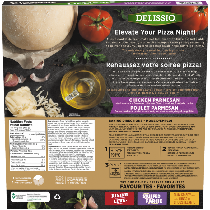 Delissio Chicken Parmesan Vintage Pizzeria Pizza